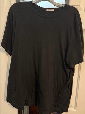 Buck Mason Pima Curved Hem Tee Black XL Made in USA Minimalist Staple